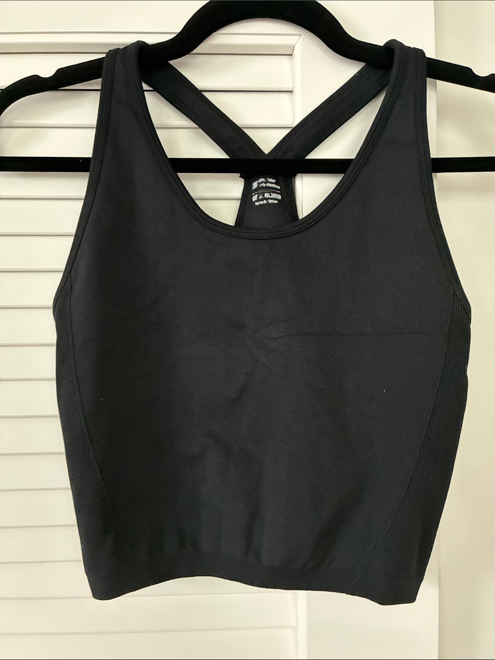 Black Racer Back Crop Tank Top